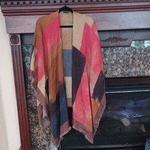 SAACHI Tan and Brown Plaid Scarf